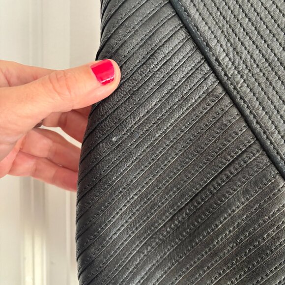 Reed Krakoff Black Leather Tote Bag Geometric Flat Shopper Minimalist Laptop - Picture 5 of 13